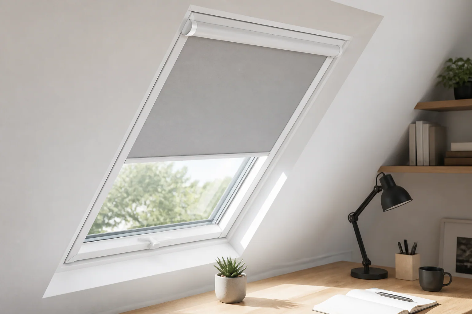 Roleta dachowa Skylight — wizualizacja zastosowania