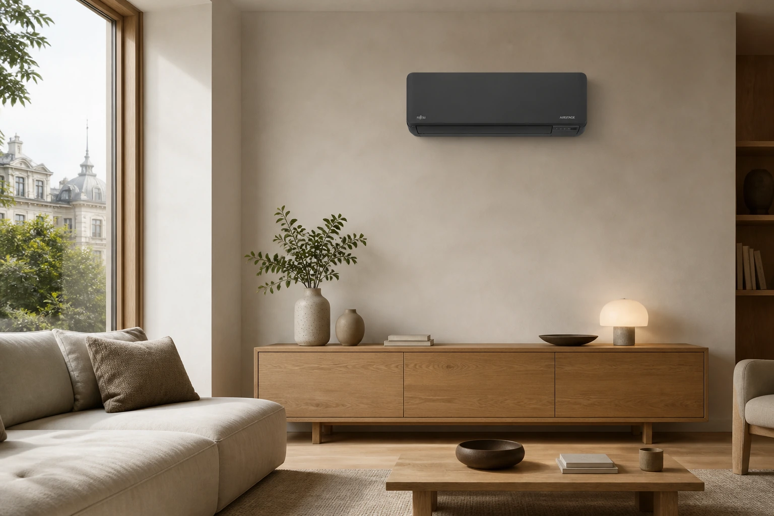 Fujitsu Standard KMCG — Soft black w aranżacji nowoczesnego wnętrza