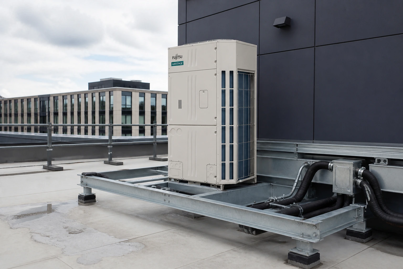 Fujitsu AIRSTAGE VRF VU-V R32 w aranżacji nowoczesnego wnętrza
