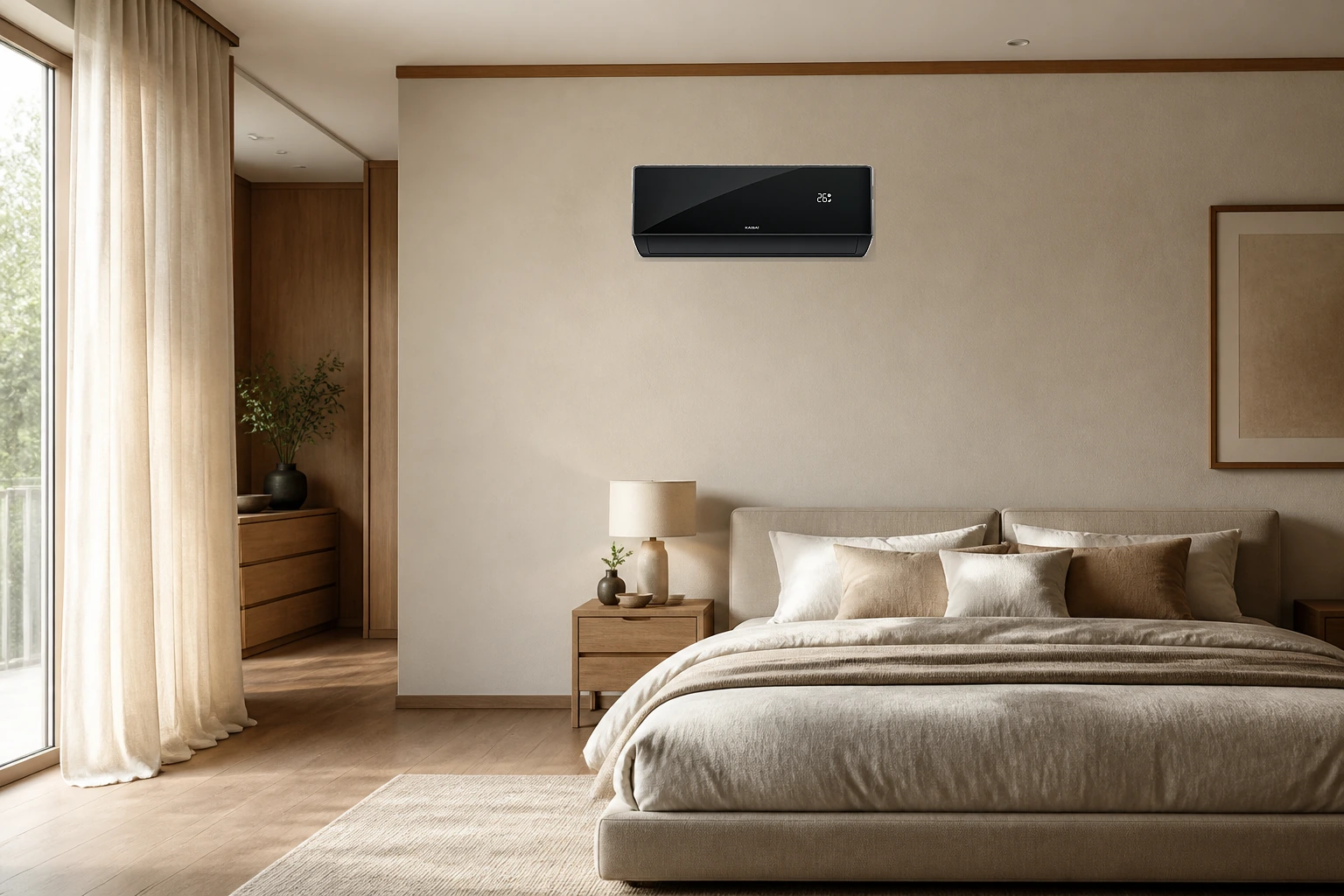 Kaisai Pro Heat+ T-line Czarny w aranżacji nowoczesnego wnętrza