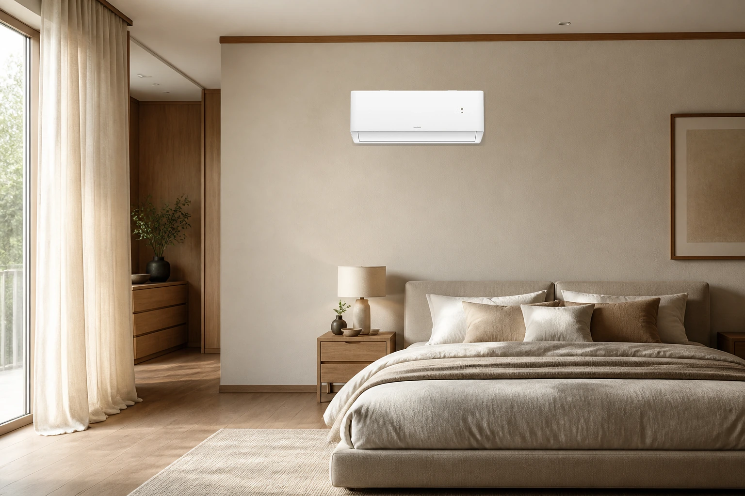 Kaisai Pro Heat+ T-line Biały w aranżacji nowoczesnego wnętrza