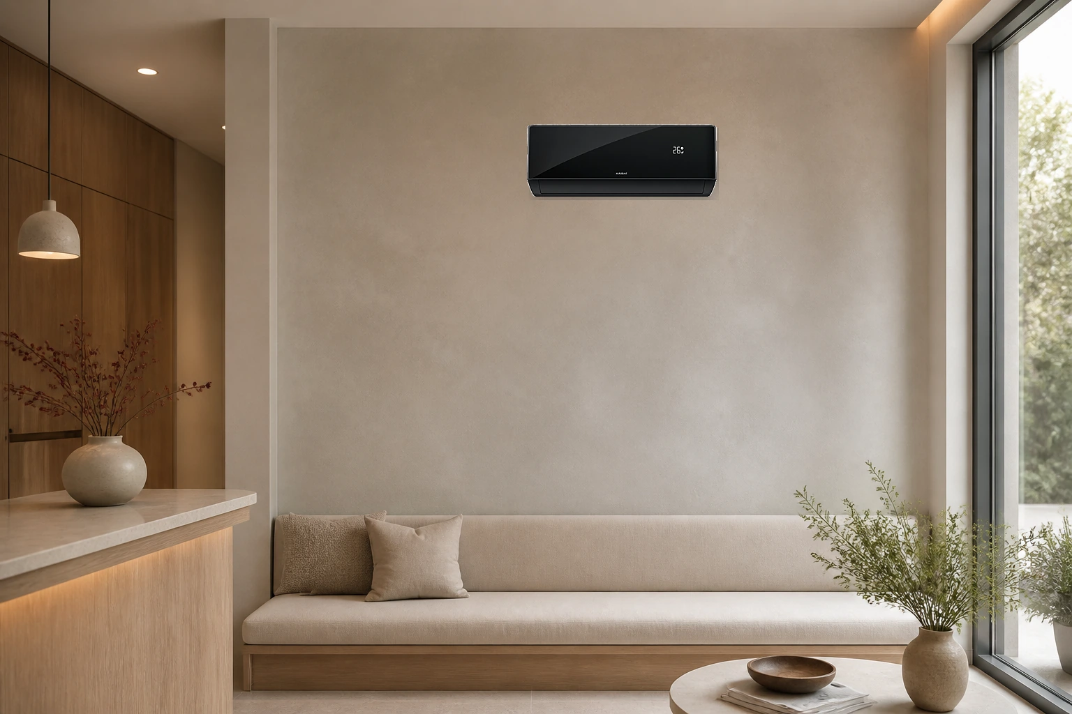 Kaisai Pro Heat+ T-line Czarny w aranżacji nowoczesnego wnętrza