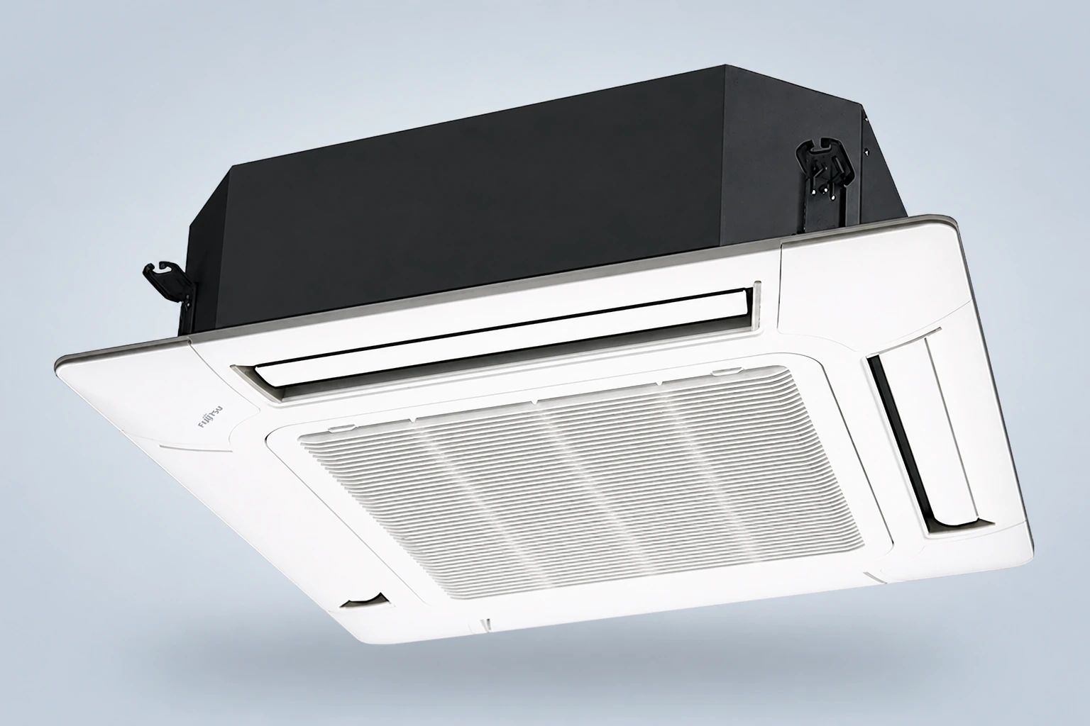 Fujitsu VRF AUXM Kasetonowy Slim 360° — wyraźny widok urządzenia na neutralnym tle