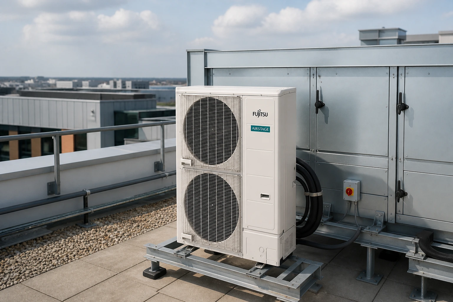 Fujitsu AIRSTAGE VRF J-IVL R410A w aranżacji nowoczesnego wnętrza