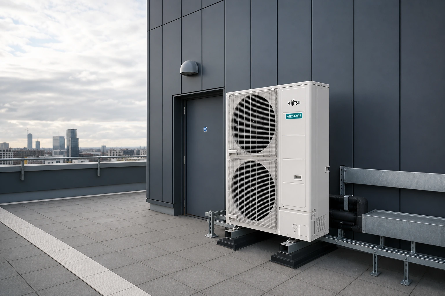 Fujitsu AIRSTAGE VRF J-IVL R410A — powiększony widok obudowy i nawiewu