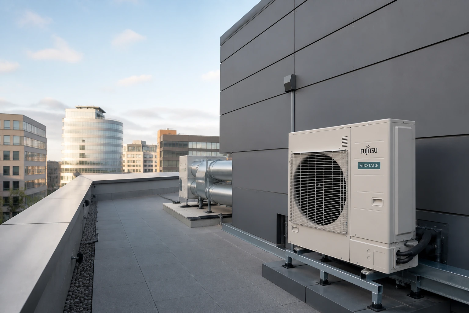 Fujitsu AIRSTAGE VRF J-IVS R410A — powiększony widok obudowy i nawiewu