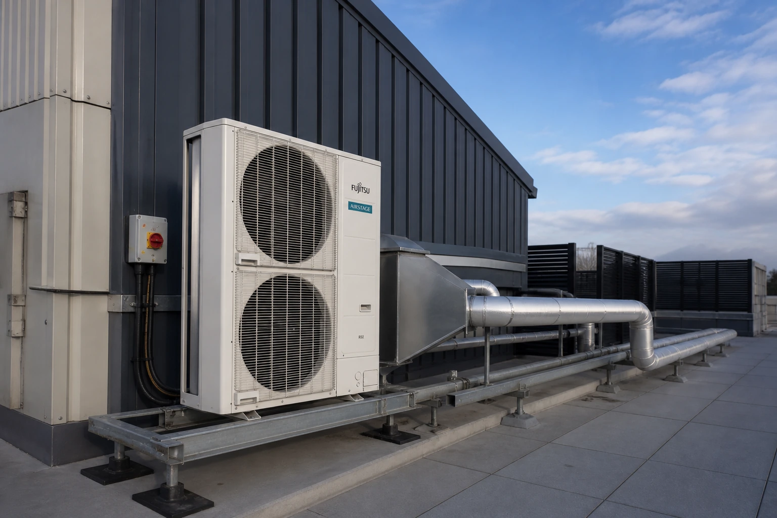 Fujitsu AIRSTAGE VRF J-VL R32 w aranżacji nowoczesnego wnętrza