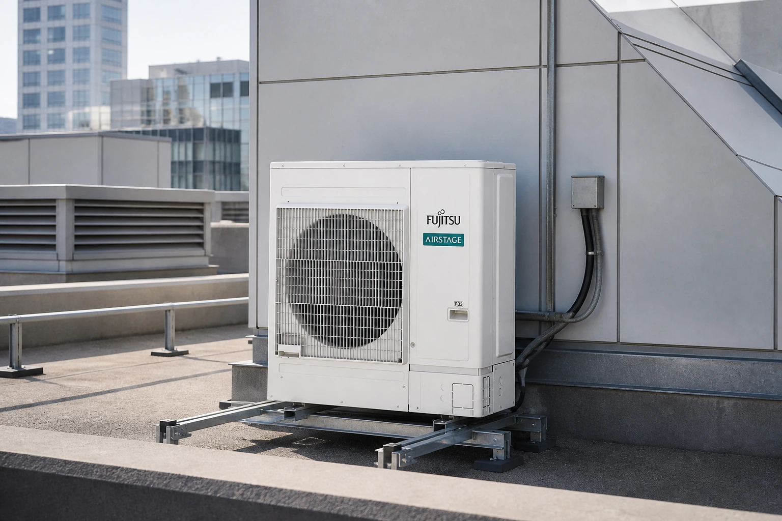 Fujitsu AIRSTAGE VRF J-VS R32 w dopasowanej aranżacji wnętrza