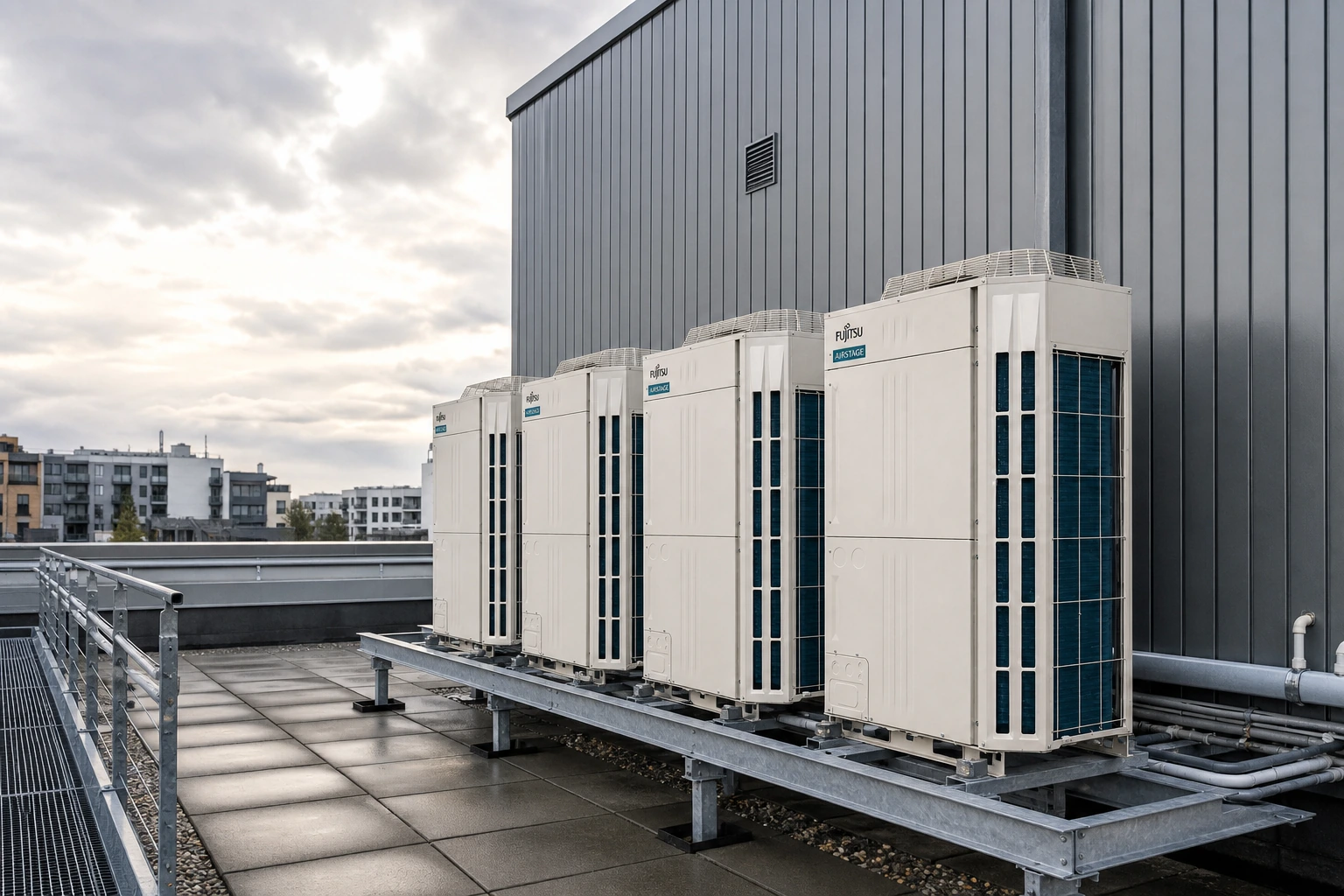 Fujitsu AIRSTAGE VRF V-IV Pompa Ciepła — powiększony widok obudowy i nawiewu
