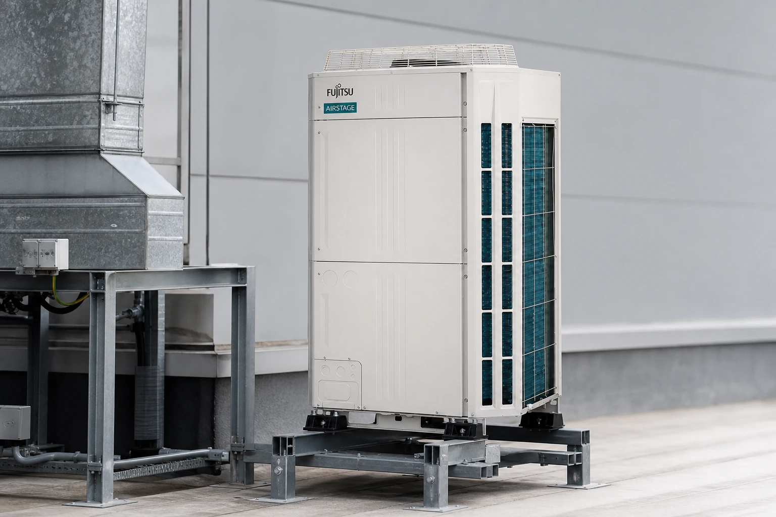 Fujitsu AIRSTAGE VRF V-IV Pompa Ciepła — studyjna prezentacja konstrukcji i wykończenia urządzenia